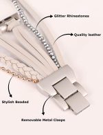 Wearlizer Posh Leather Bands Compatible With Apple Watch Band 41mm 40mm 38mm Women, Boho Handmade Braided Beads Bracelets Multilayer Wrap Jewelry Strap For iwatch Series Ultra 8 7 6 5 4 3 2 1 Se - Image 5